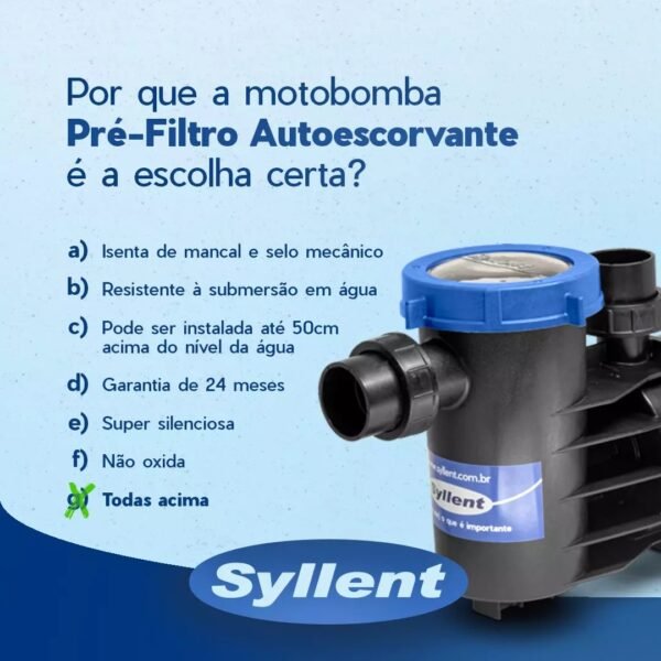 MOTOBOMBA SYLLENT - Oasis Piscinas Rio Preto 5